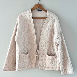 Cecile Wang Quilted Tie-front Jacket, o/s, EUC